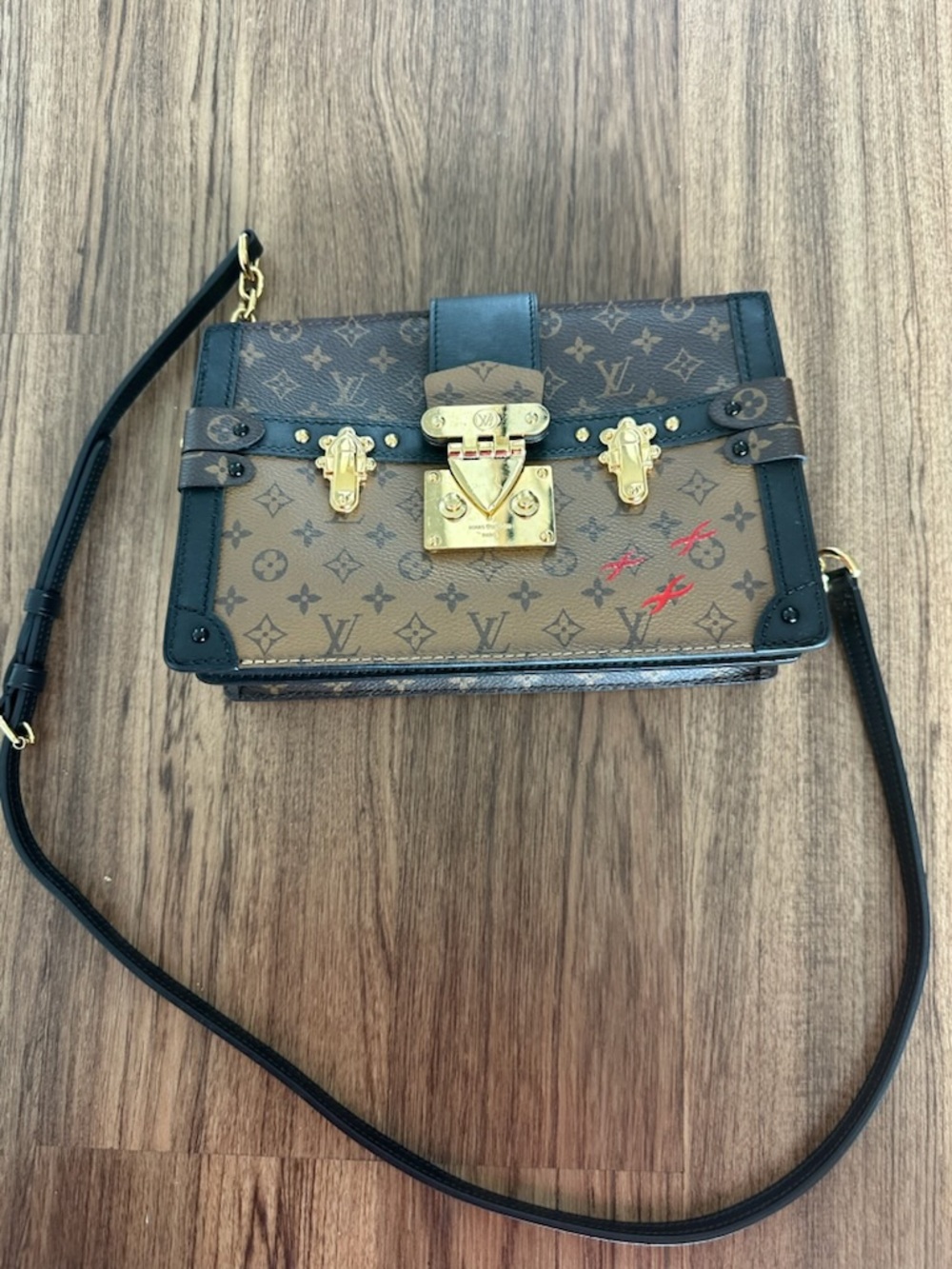 Louis Vuitton Brown Monogram Trunk Crossbody with Black Trim and Gold Hardware - Picture 2 of 4